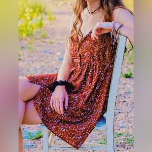 Small maroon floral dress